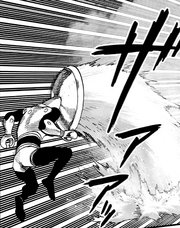 Showerhead generating hot water from his face