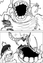 Mâchoire tué par Croc d'Argent dans le webcomic