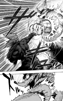 Garou attacks Super Mouse