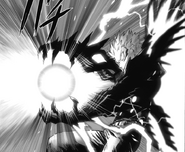 Genos prepares to fire Thunder Drill Cannon