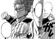 Garou about to attack Saitama.