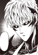 Genos senses Saitama's punch on Rover while doing dishes