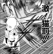 Saitama is attacked by Nyan.