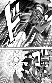 Saitama punches Garou away