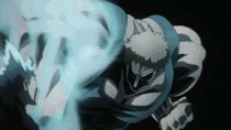 Garou using Water Stream Rock Smashing Fist instinctively.