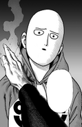 Saitama annoyed at Garou.