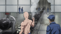 Saitama destroys the punching machine