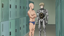 Saitama and Genos in the locker room