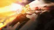 Genos stopping the train with full power