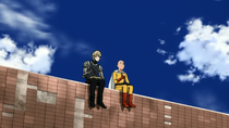 Genos and Saitama eating