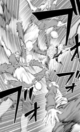 Tatsumaki flings Saitama around.