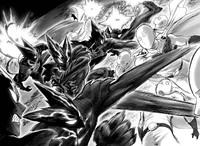 Saitama and Monster Garou fighting
