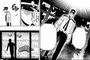 Saitama, dressed as a police officer, defeats Surprise-Attack Plum