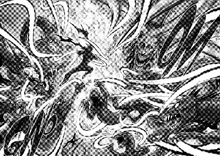 Garou attacks Orochi using Water Stream Rock Smashing Fist and Whirlwind Iron Cutting Fist