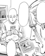 Saitama playing video games with King.