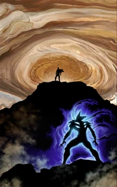 Saitama and Garou on Jupiter's moon