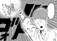 Saitama sends Bakuzan flying.