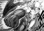 Garou is punched by an enraged Saitama in the face