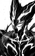 Garou's cracked face after his fight against Bang.