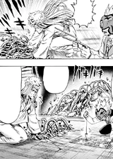 Green using his ability and drinking a highly concentrated energy drink to restore his strength.