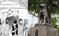 Watchdog Man Hachiko statue comparison