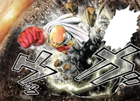 Saitama destroys the meteor.