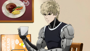 Genos observing Saitama