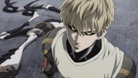 Genos next to Mosquito Girl's ripped off legs