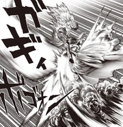 Flashy Flash blocks Hellfire Flame's attack