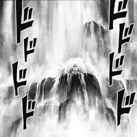 Garou meditating under a waterfall near the place.