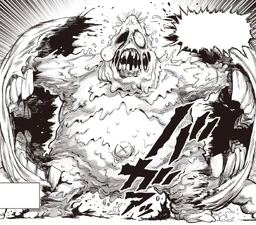 Mâchoire détruit de l'intérieur par Commandant Cheum après avoir failli le digérer en entier dans le manga