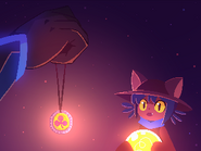 Niko receiving an amber coin