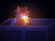 Niko riding a minecart in the Mines