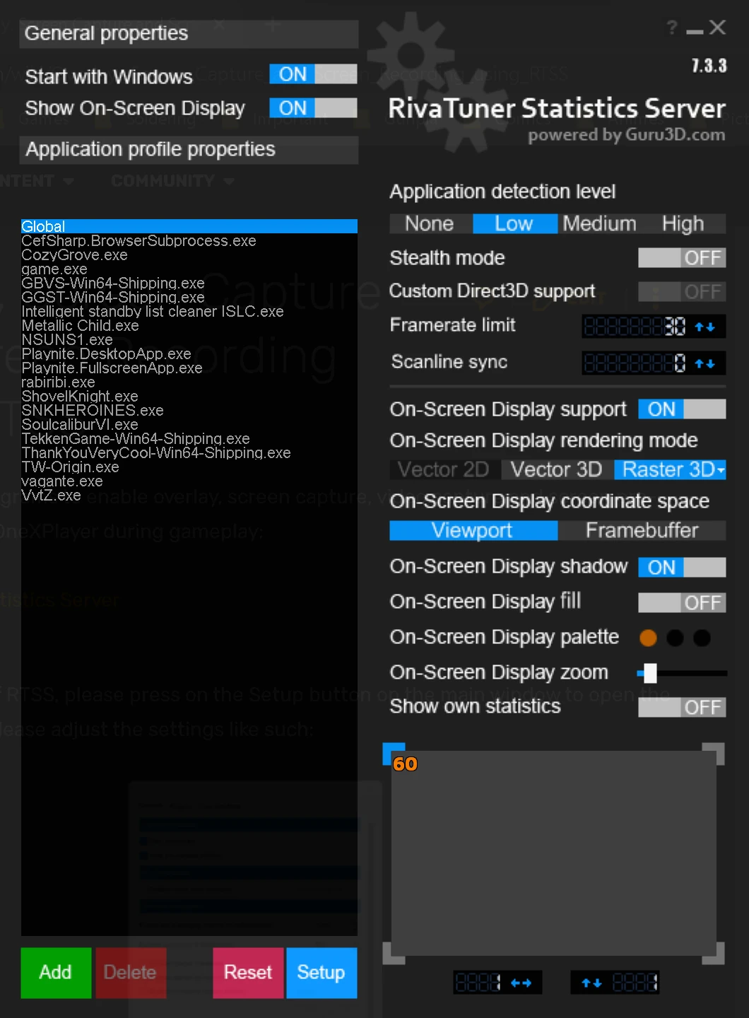 RTSS: Overlay, Screen Capture and Screen Recording on your OneXPlayer |  OneXPlayer Wiki | Fandom