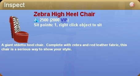 Zebra High Heel Chair | Onverse Wiki | Fandom