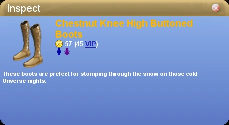 Chestnut Knee High Buttoned Boots | Onverse Wiki | Fandom