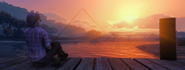 Fishing off a pier