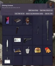 Gary's personal belongings, mere moments after his death