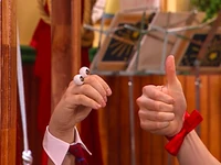 Oobi and Angus backstage