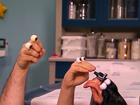 Checking Oobi's nose