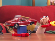 Uma with Oobi's car