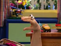 Oobi goes back to cleaning