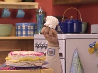 Grampu finishes the cake...