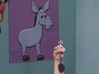 The game of pin the tail on the donkey