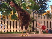 Uma thinking the chicken game is not much fun