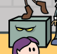 Mimi as a stepping box.