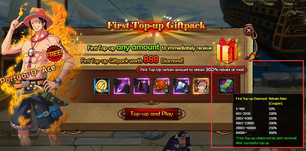First Time Topping-up Strategy, One Piece Online 2 Wiki