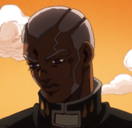 A close-up of Alzien's face at the end of Phantom Fever.