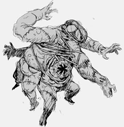 Arte Conceitual da Aberração de Carne no Livro de Regras de Ordem Paranormal RPG, por Kael