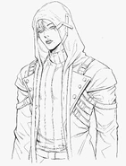 Lineart do Portrait completo de X, por Kael